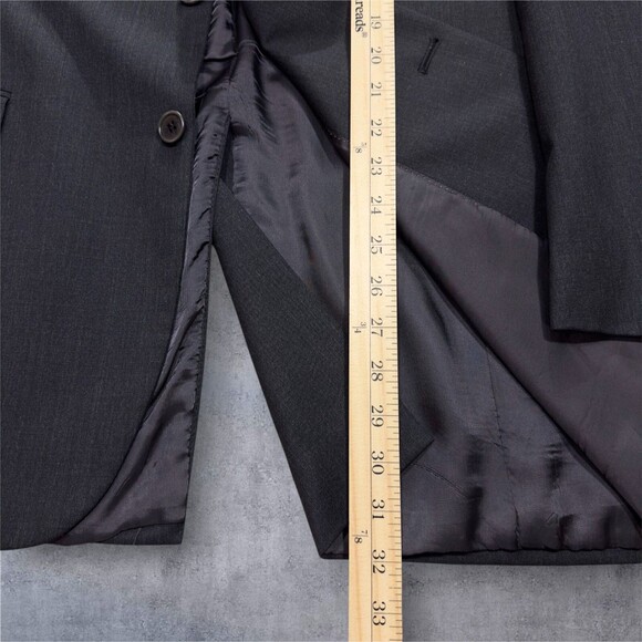 BROOKS BROTHERS Men’s 44L Gray Wool Blazer Sport Coat Two Button Jacket Made USA - Picture 11 of 16